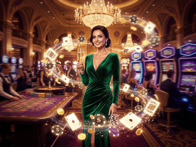 Luxurious 888BET online casino interface with gold chips and cards
